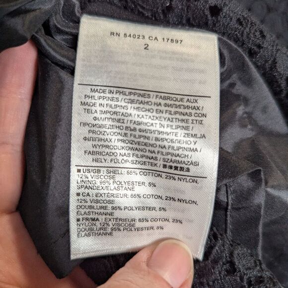 Banana Republic Black Lace Crochet Pencil Straight Skirt Knee Length Womens 2 - Picture 5 of 5